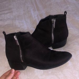 Suede black booties